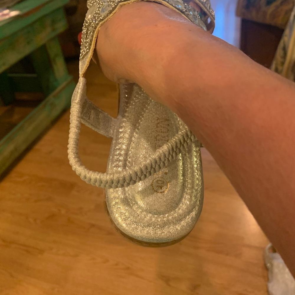 Glamorous Silver Rhinestone Sandals - Picture 6 of 10